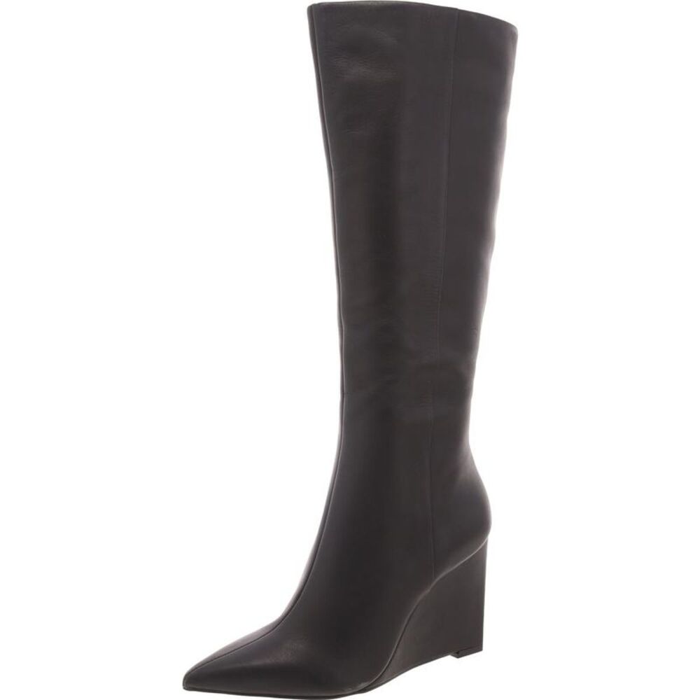 Steve Madden Black Knee-High Wedge Boots